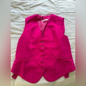 Miss Lola Hot Pink Sleeveless Vest Size Small